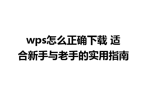 wps怎么正确下载 适合新手与老手的实用指南