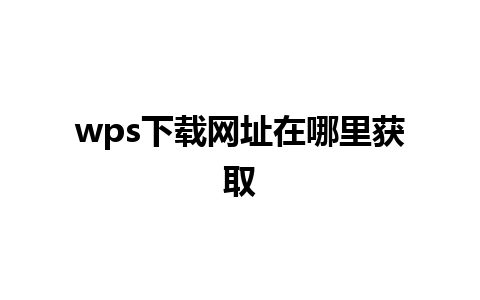 wps下载网址在哪里获取