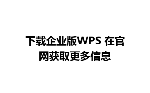 下载企业版WPS 在官网获取更多信息