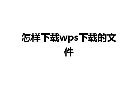 怎样下载wps下载的文件 