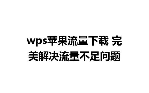 wps苹果流量下载 完美解决流量不足问题