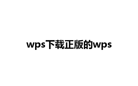 wps下载正版的wps