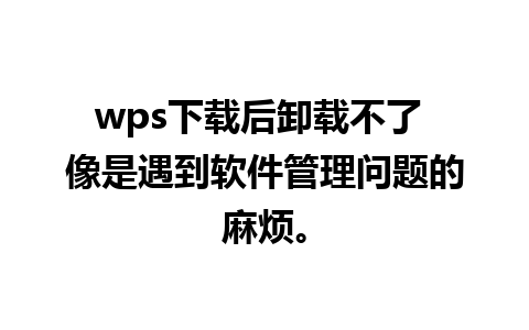 wps下载后卸载不了 像是遇到软件管理问题的麻烦。