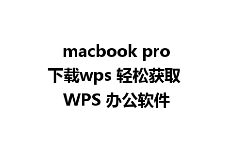 macbook pro下载wps 轻松获取 WPS 办公软件