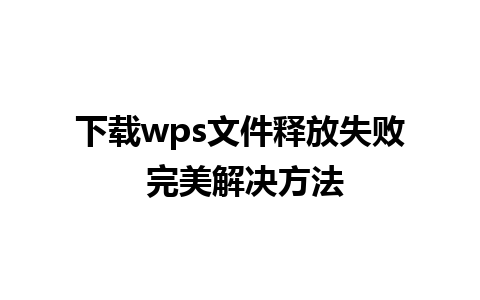 下载wps文件释放失败 完美解决方法