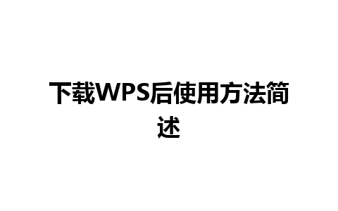 下载WPS后使用方法简述