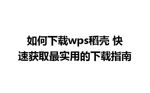 如何下载wps稻壳 快速获取最实用的下载指南