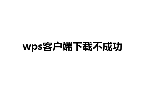 wps客户端下载不成功