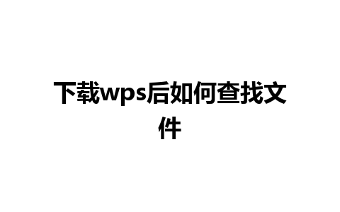 下载wps后如何查找文件