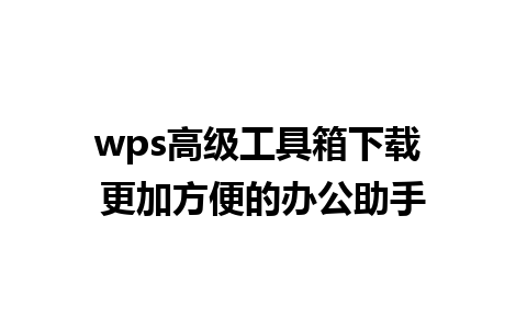 wps高级工具箱下载 更加方便的办公助手