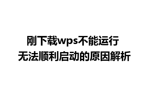 刚下载wps不能运行 无法顺利启动的原因解析