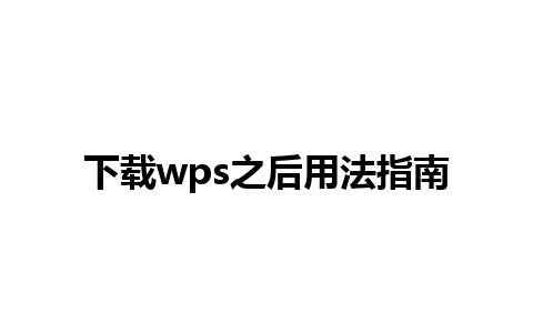 下载wps之后用法指南