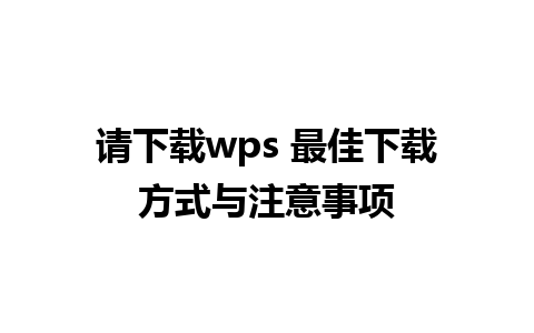 请下载wps 最佳下载方式与注意事项