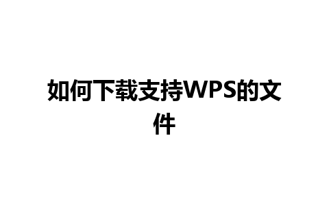 如何下载支持WPS的文件