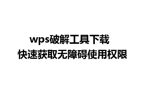 wps破解工具下载  快速获取无障碍使用权限