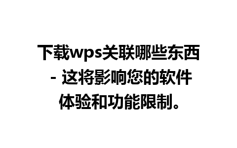 下载wps关联哪些东西 - 这将影响您的软件体验和功能限制。