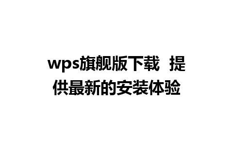 wps旗舰版下载  提供最新的安装体验