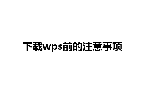 下载wps前的注意事项