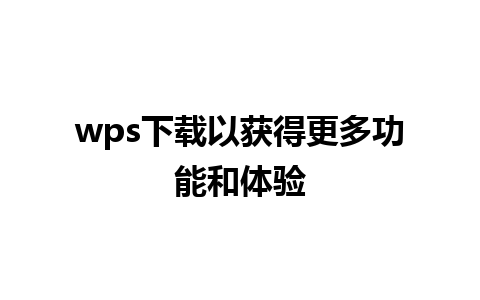 wps下载以获得更多功能和体验