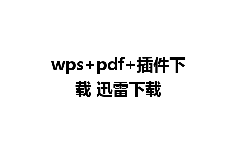 wps+pdf+插件下载 迅雷下载 