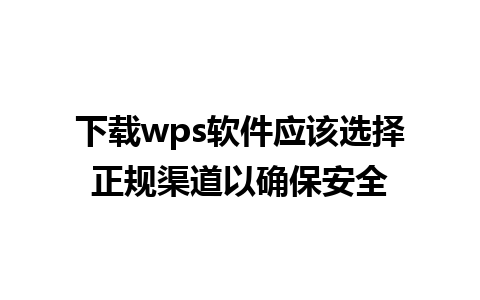 下载wps软件应该选择正规渠道以确保安全