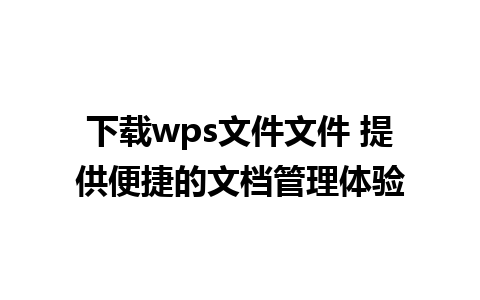 下载wps文件文件 提供便捷的文档管理体验