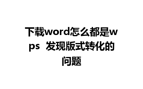 下载word怎么都是wps  发现版式转化的问题