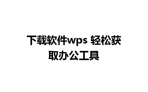 下载软件wps 轻松获取办公工具