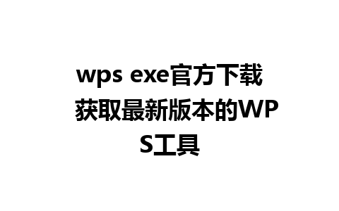 wps exe官方下载  获取最新版本的WPS工具