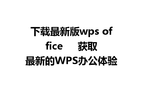 下载最新版wps office     获取最新的WPS办公体验