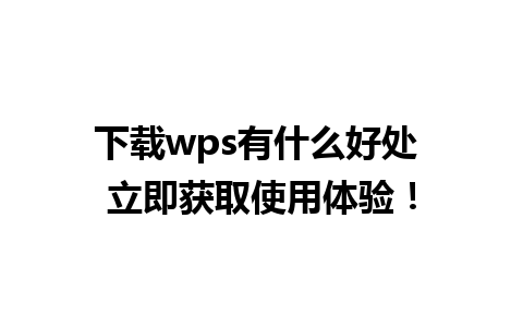 下载wps有什么好处 立即获取使用体验！