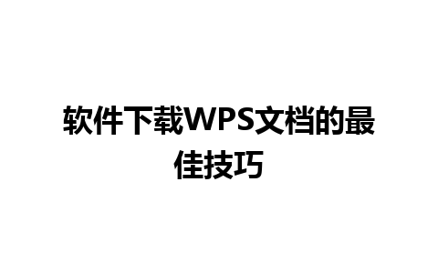 软件下载WPS文档的最佳技巧