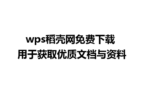 wps稻壳网免费下载 用于获取优质文档与资料