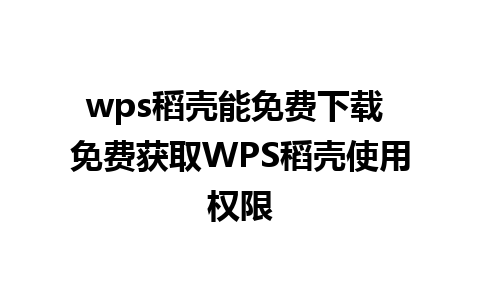 wps稻壳能免费下载 免费获取WPS稻壳使用权限