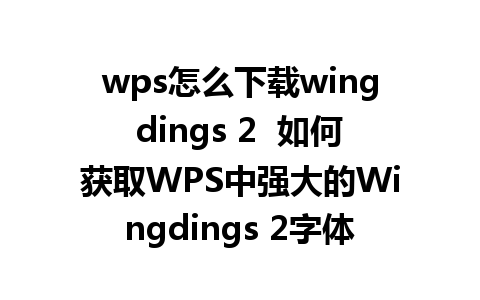 wps怎么下载wingdings 2  如何获取WPS中强大的Wingdings 2字体