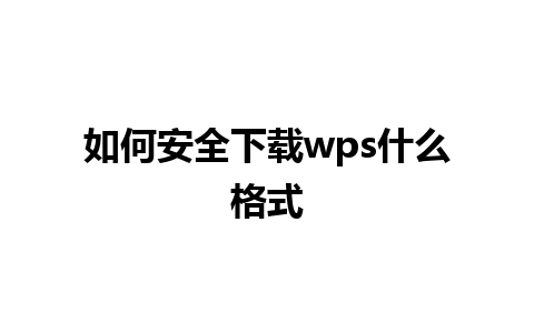 如何安全下载wps什么格式