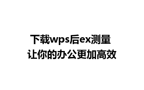 下载wps后ex测量 让你的办公更加高效