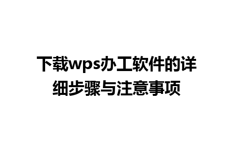 下载wps办工软件的详细步骤与注意事项