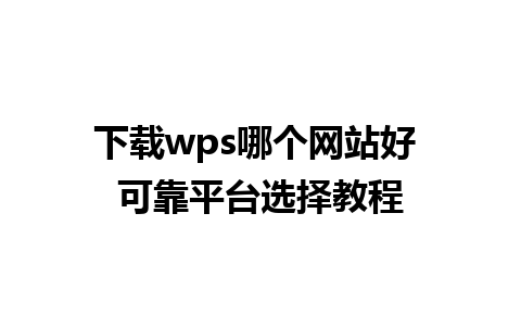 下载wps哪个网站好 可靠平台选择教程