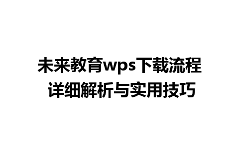 未来教育wps下载流程 详细解析与实用技巧