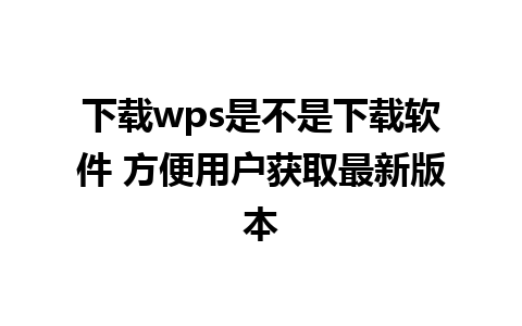 下载wps是不是下载软件 方便用户获取最新版本