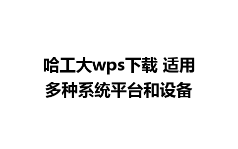 哈工大wps下载 适用多种系统平台和设备