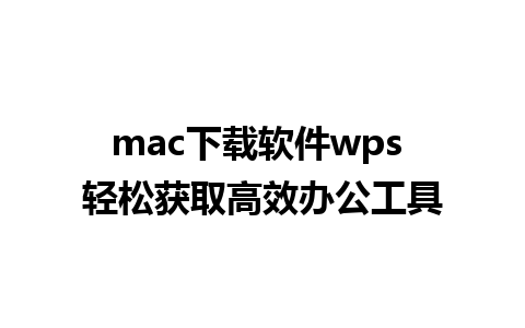 mac下载软件wps 轻松获取高效办公工具