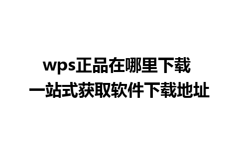 wps正品在哪里下载 一站式获取软件下载地址