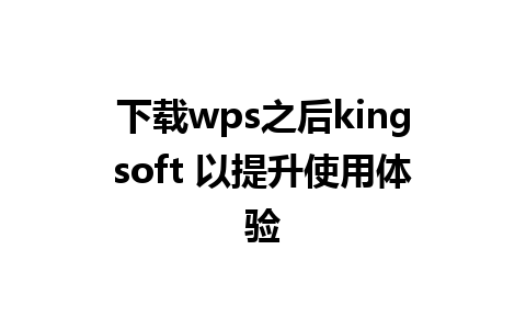 下载wps之后kingsoft 以提升使用体验