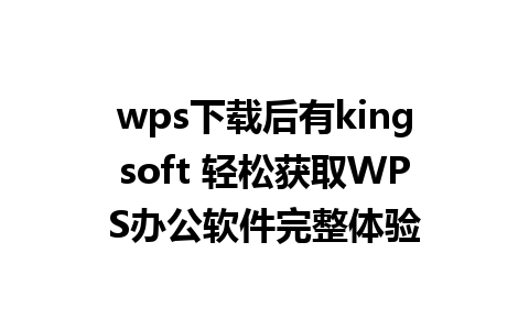 wps下载后有kingsoft 轻松获取WPS办公软件完整体验