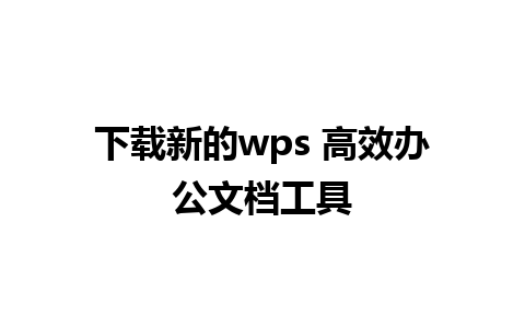 下载新的wps 高效办公文档工具