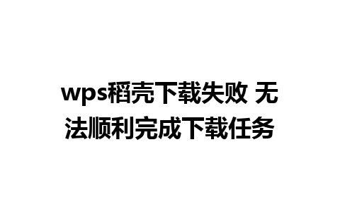 wps稻壳下载失败 无法顺利完成下载任务