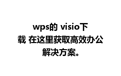 wps的 visio下载 在这里获取高效办公解决方案。