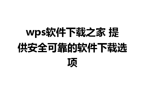 wps软件下载之家 提供安全可靠的软件下载选项